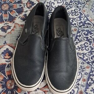 Vans Women's Black Perforated Slip-On Sneakers